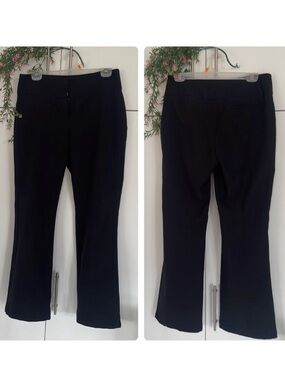 Suzy Shier Black Dress Pants Wide Leg Zipper Button Closure Work Size 7